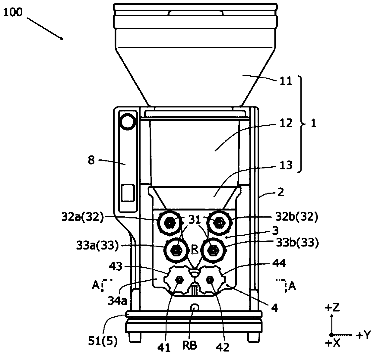 Roller for rice forming device and rice forming device