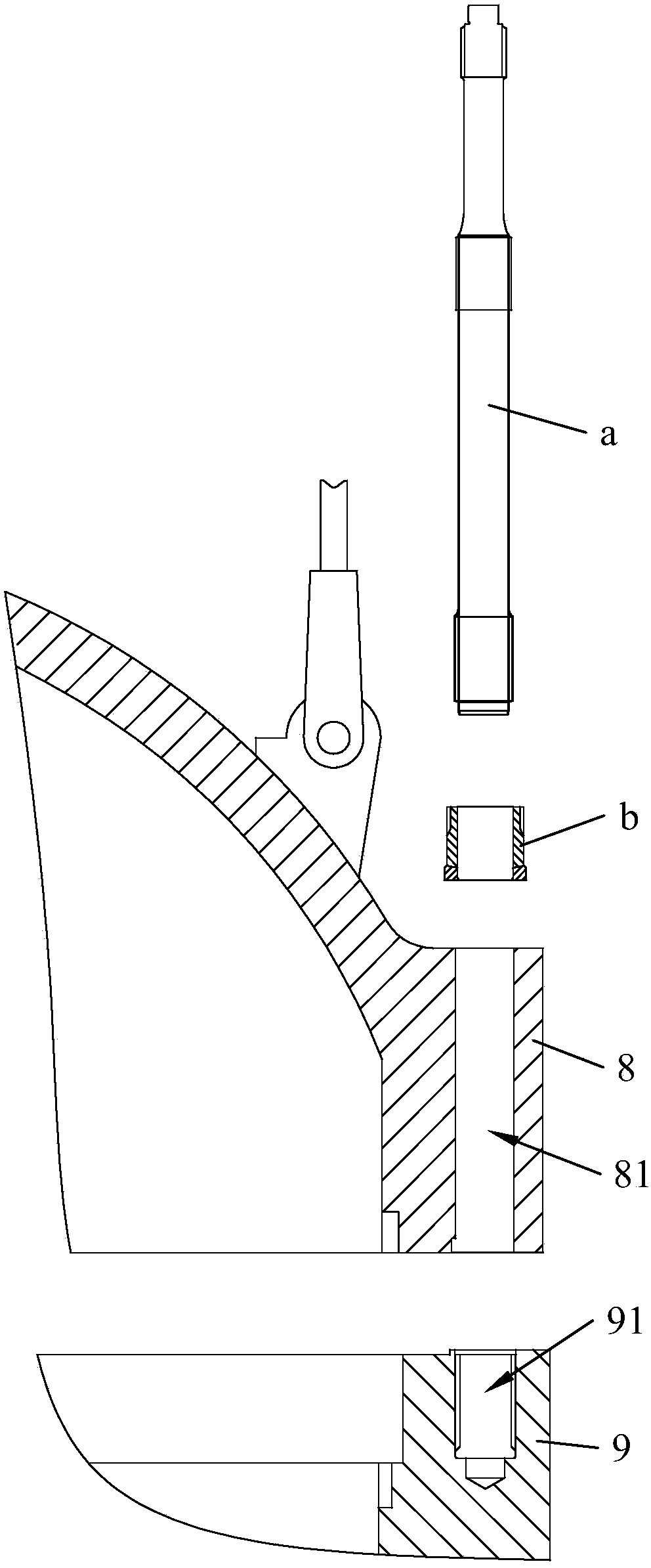 Entire bolt stretcher for nuclear reactor pressure vessels and operating process thereof