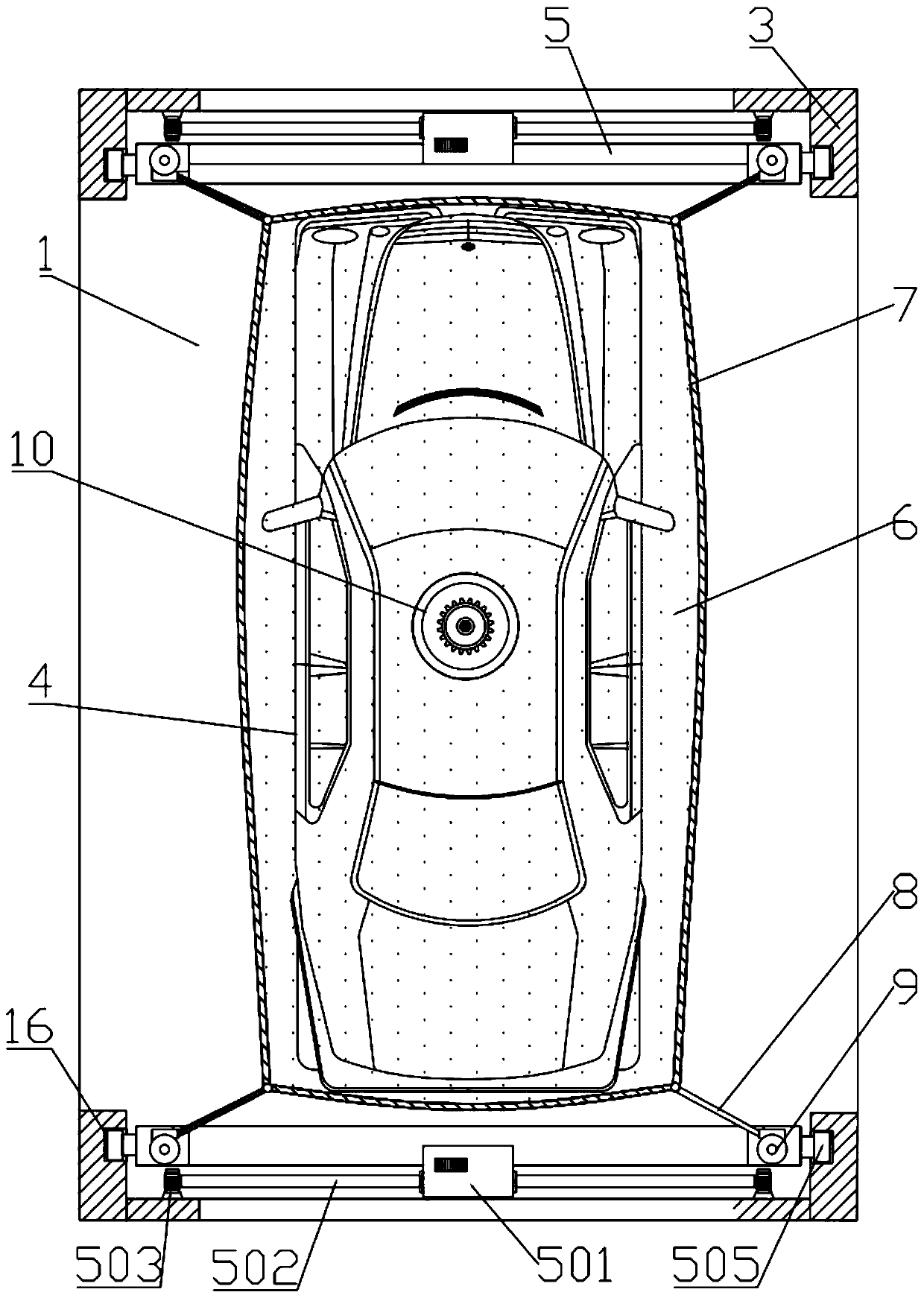 Car cover automatic protection device used for stereo garage