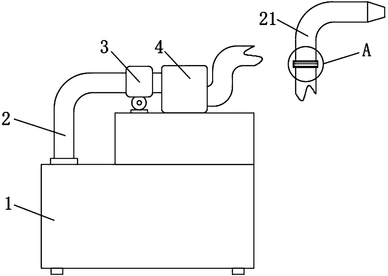 Exhaust gas treatment device for food processing equipment