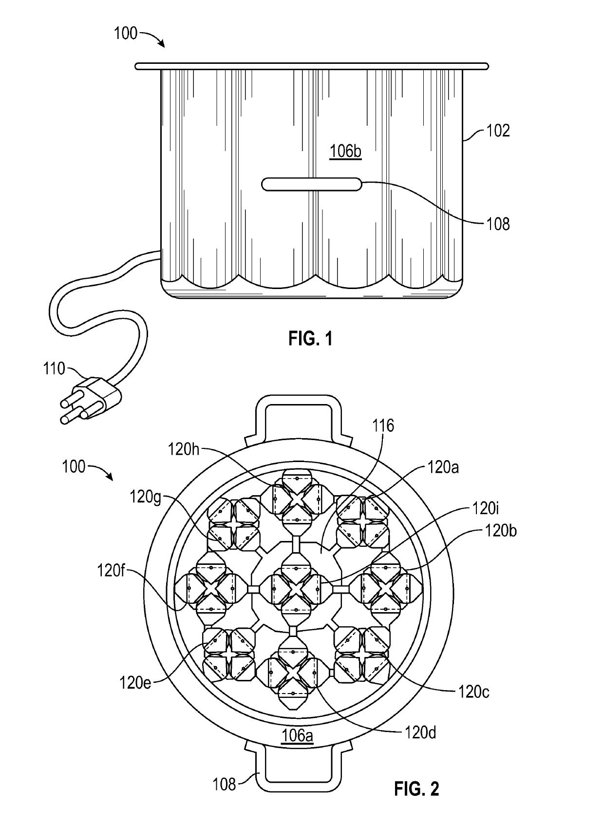Cookware and geometrically patterned magnetic stirrer assembly