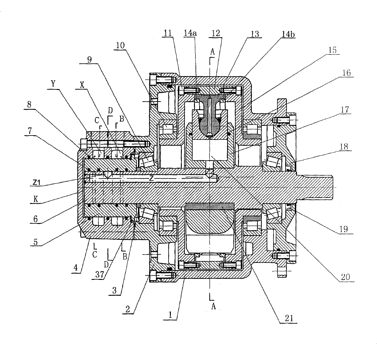 Linkage rod type hydraulic motor