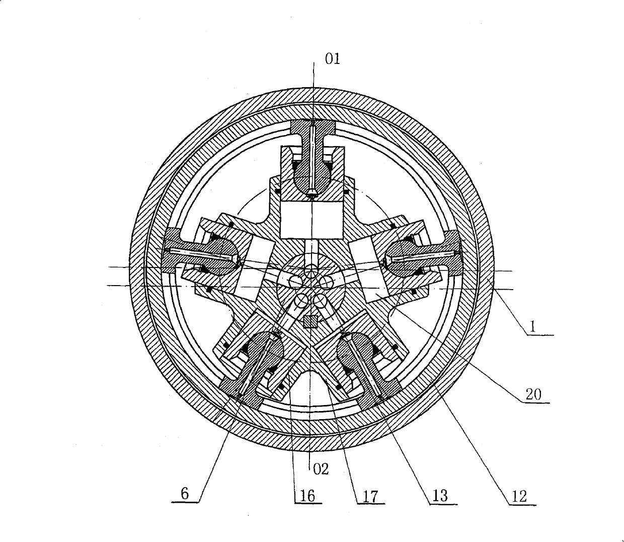 Linkage rod type hydraulic motor