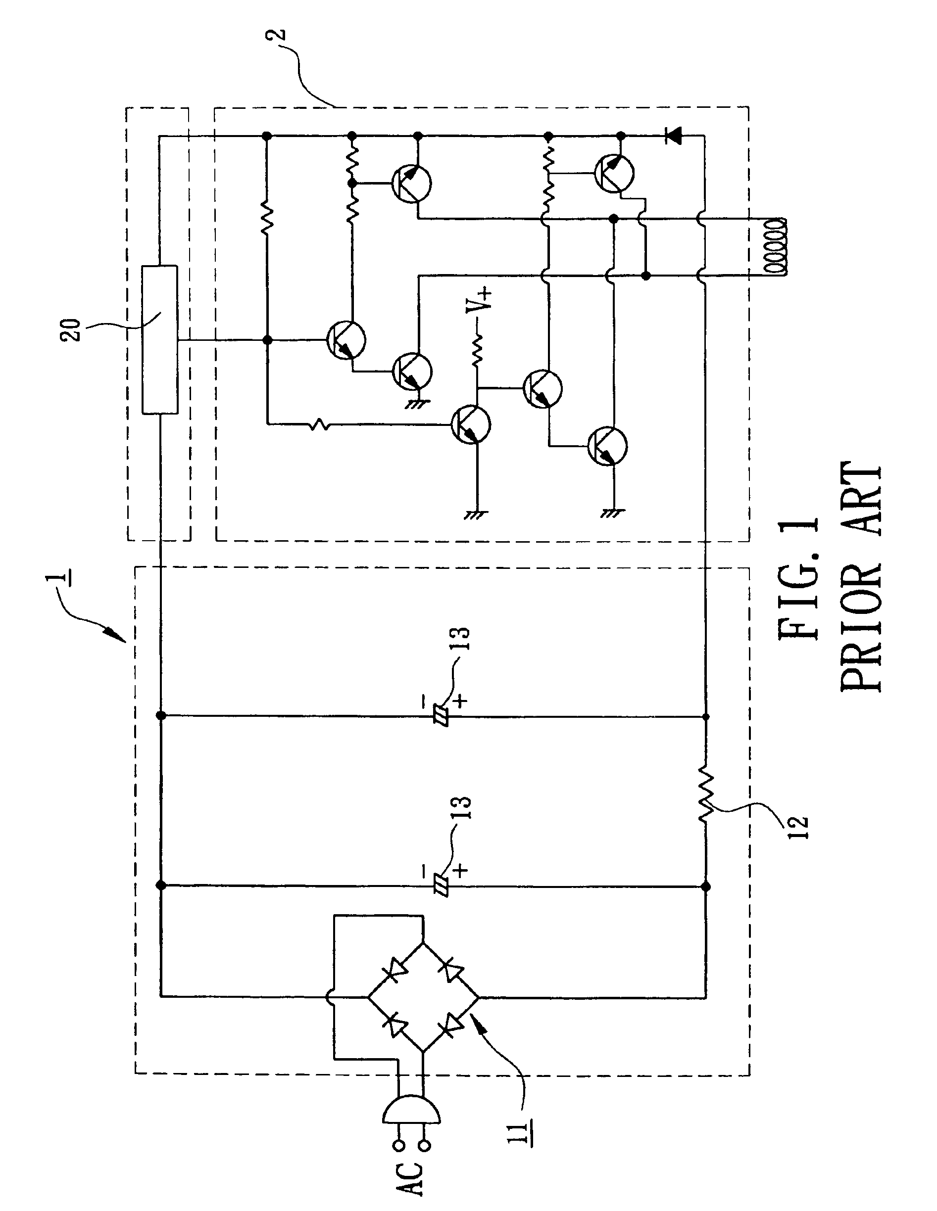 Brushless DC motor having an AC power control device