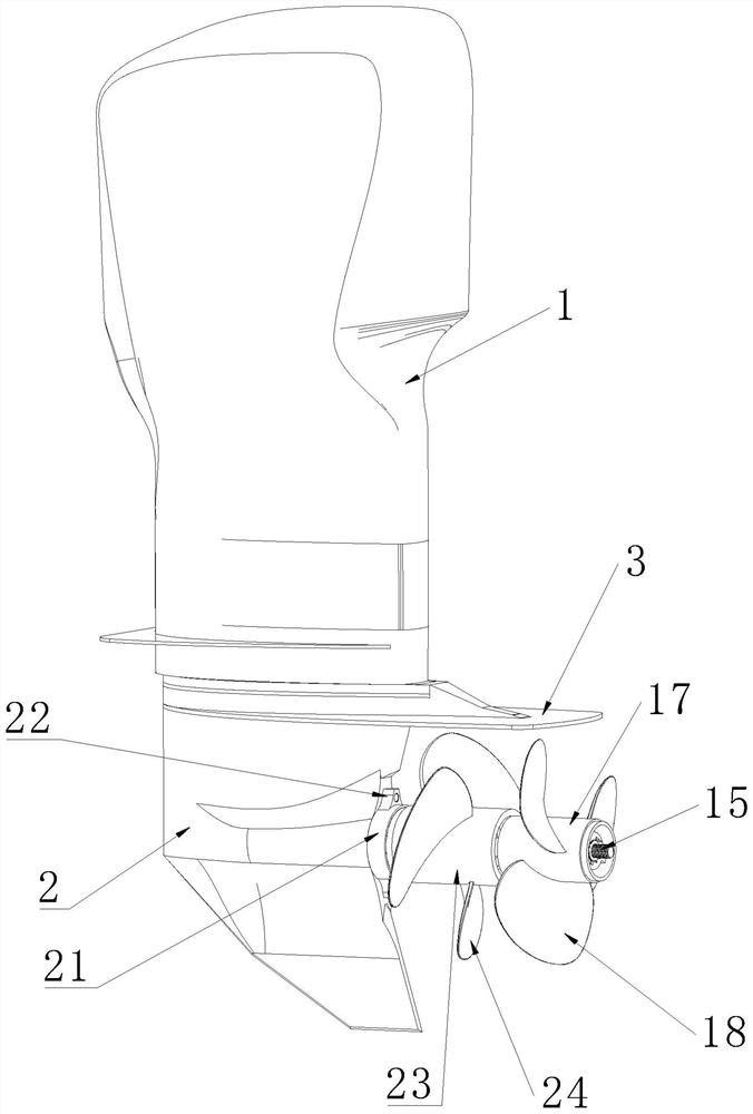 Electric ship outboard motor driving structure
