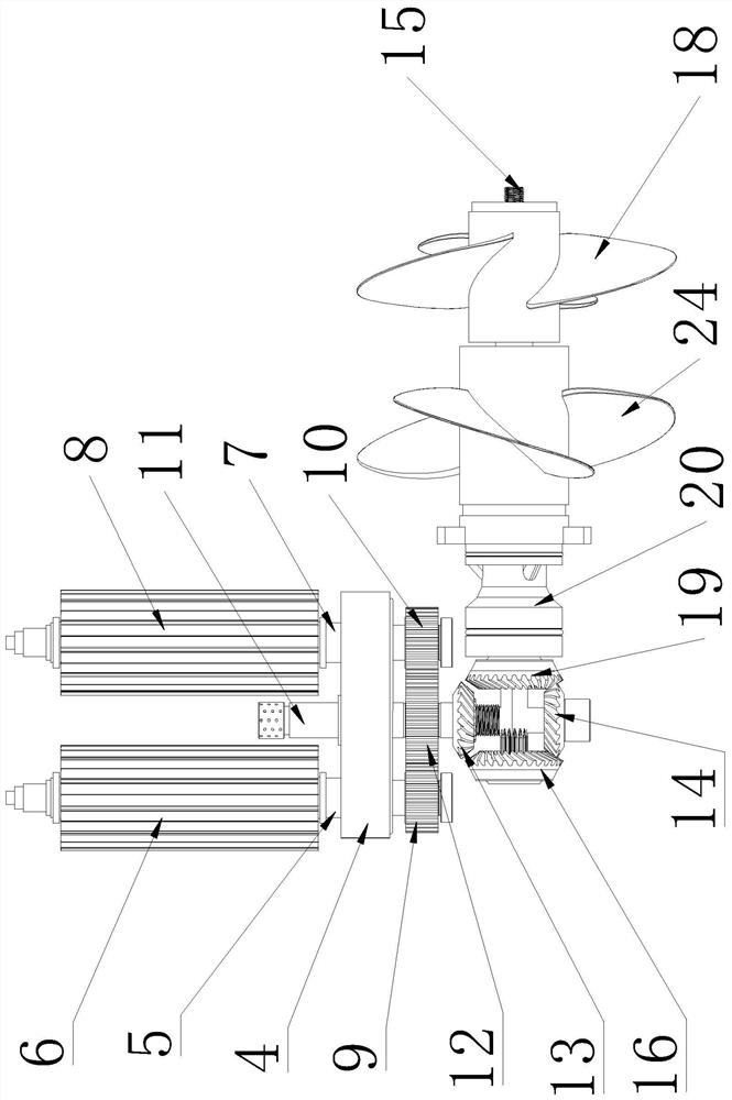 Electric ship outboard motor driving structure