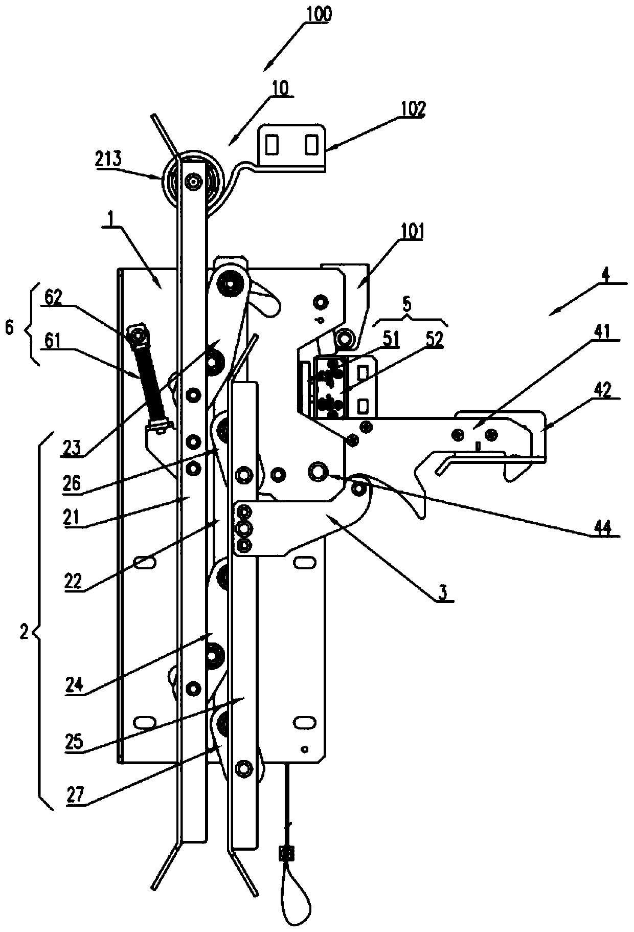 Asynchronous door knife assembly of elevator car door lock