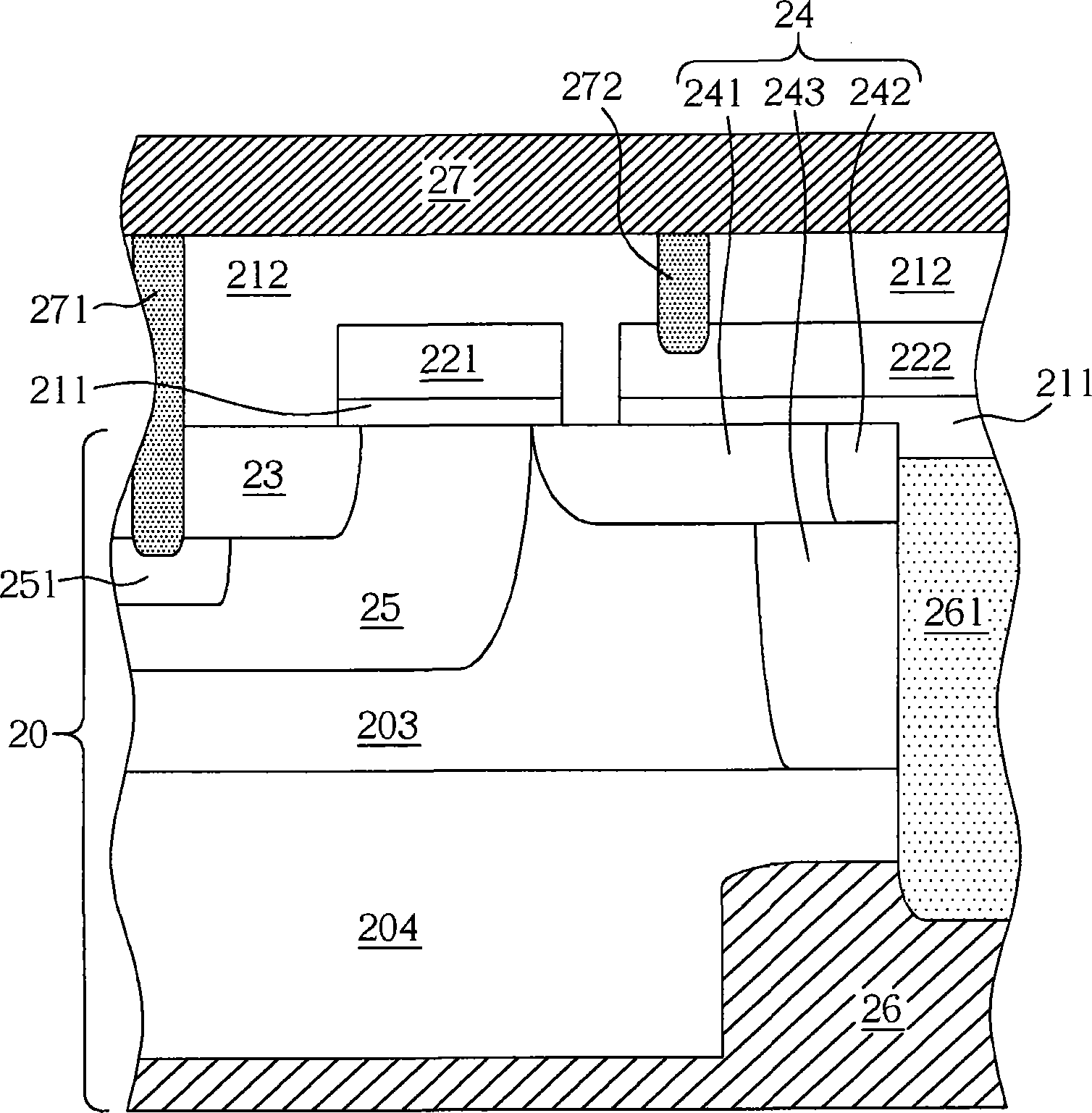 Lateral diffusion metal oxide semiconductor assembly