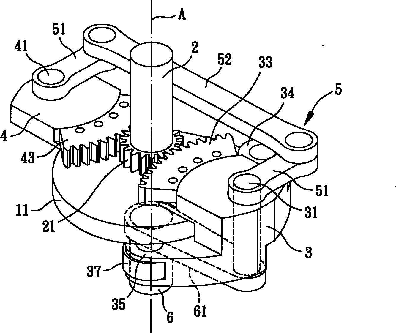 Transmission mechanism with intermittent output action