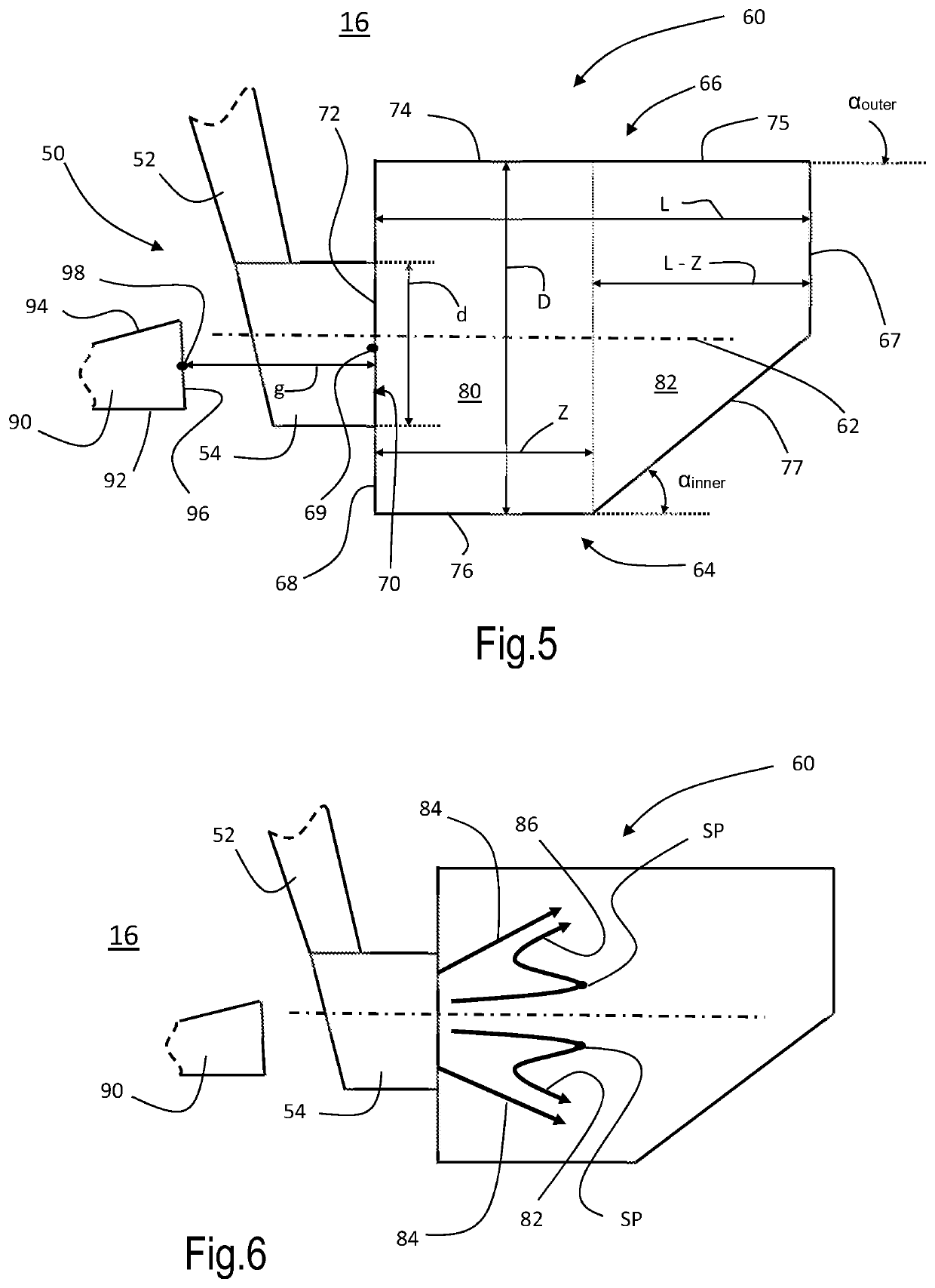 Combustor with improved aerodynamics