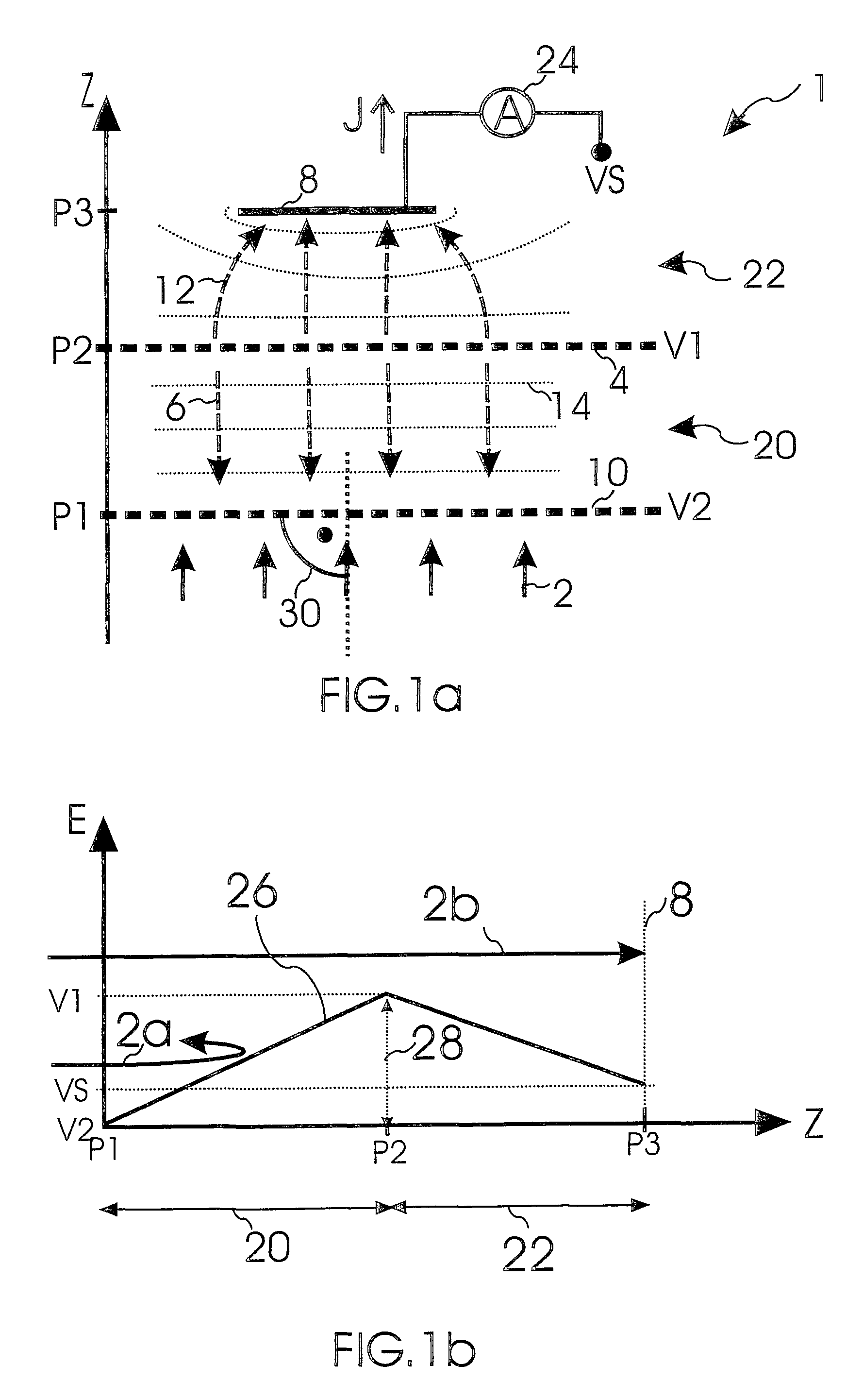 Charged particle beam device with retarding field analyzer