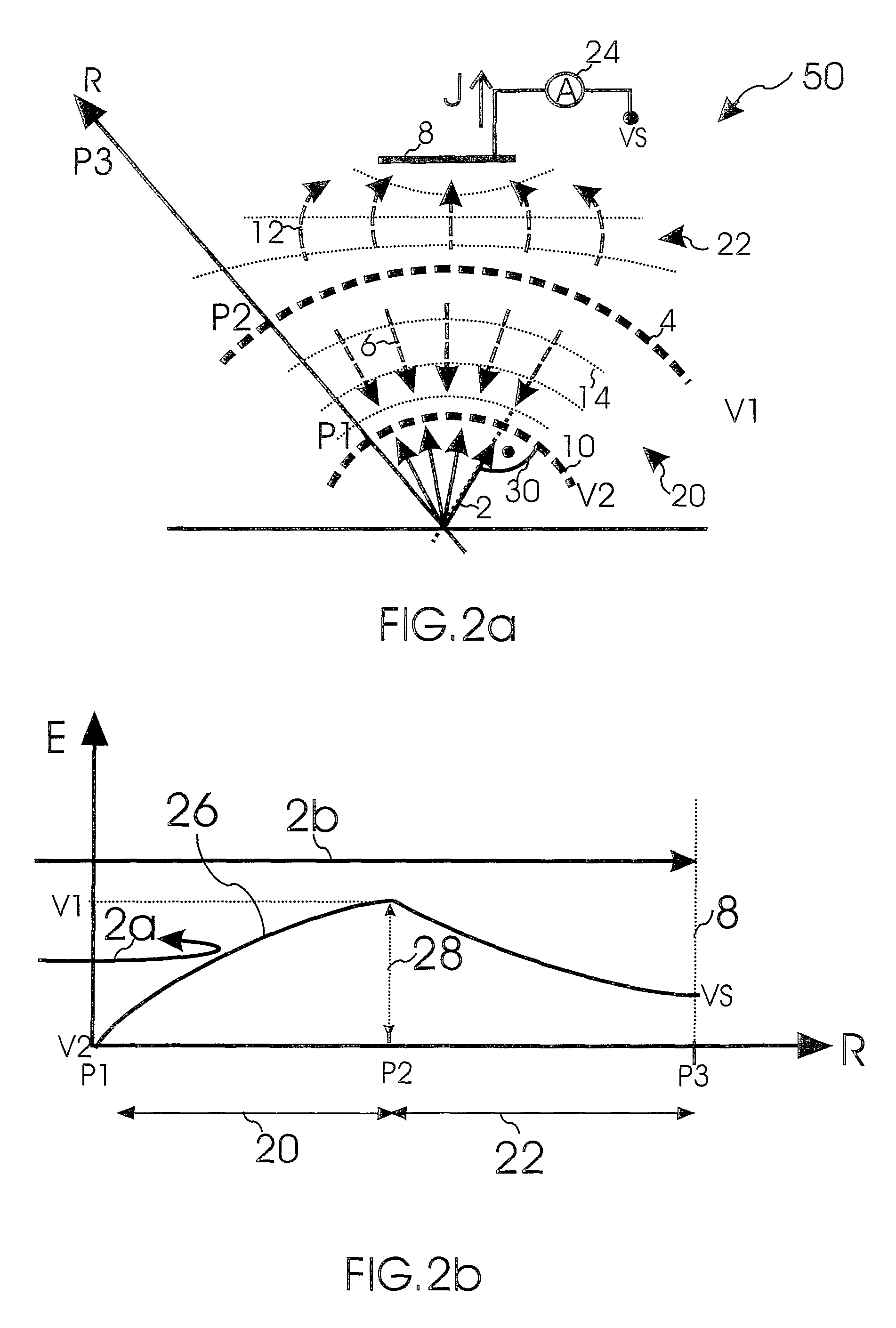 Charged particle beam device with retarding field analyzer