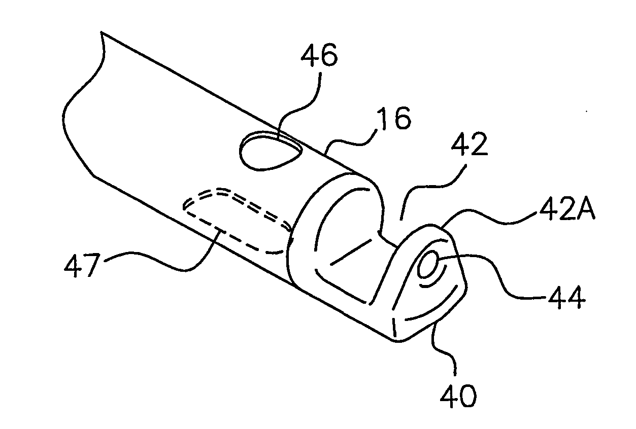 Instrument for assisting in the remote placement of tied surgical knots and trimming of suture away from the knot and method of use