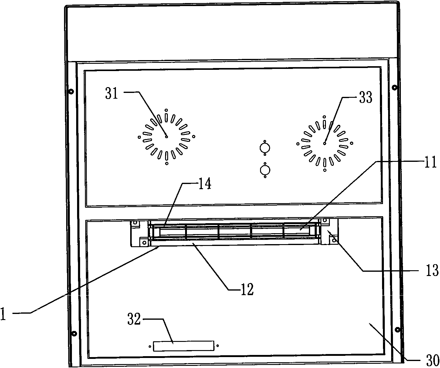 Dehumidifying and drying system device for cabinet