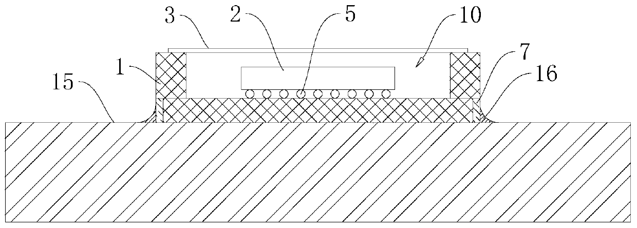 Ceramic leadless chip packaging structure