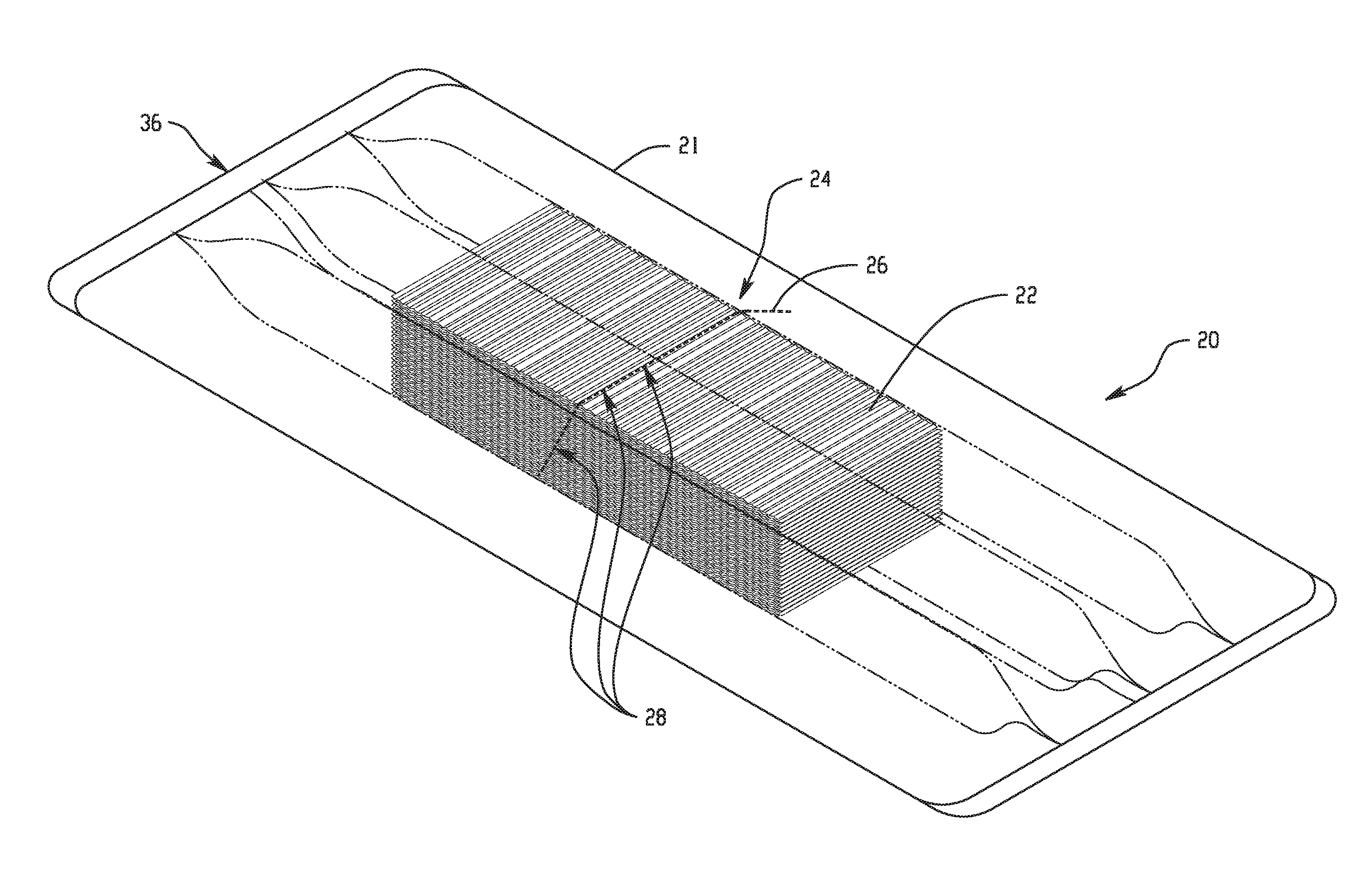 Bend to open flat poly-pack tissue cassette for use in over-shell dispensers