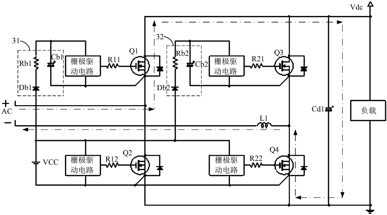 Totem-pole bridgeless PFC circuit, power conversion device and air conditioner