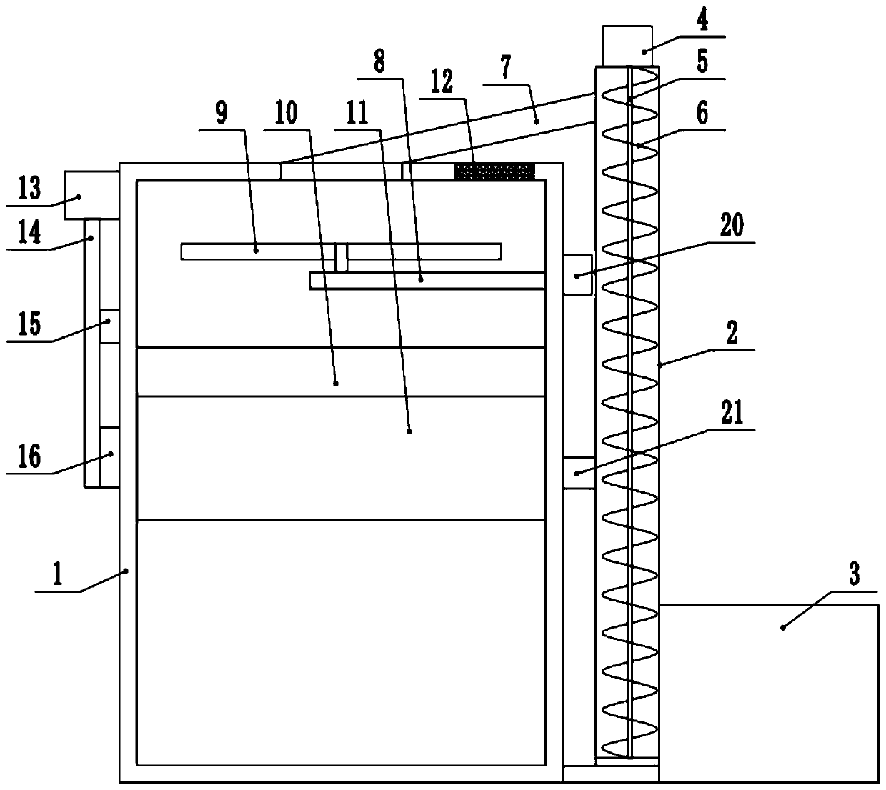 Multi-stage unhulled rice dust removing device for processing rice