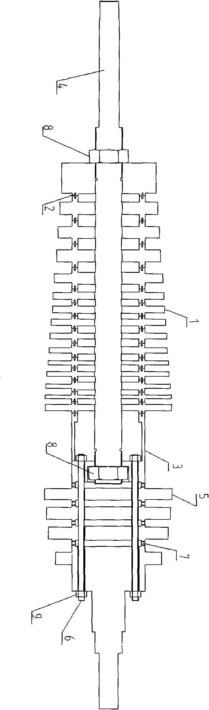 Disc-type rod fastening rotor structure for heavy-duty gas turbine