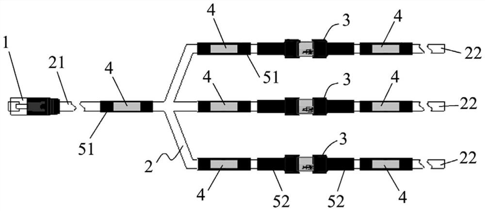 Flexible flat cable multi-point measurement integrated temperature sensor and preparation method thereof