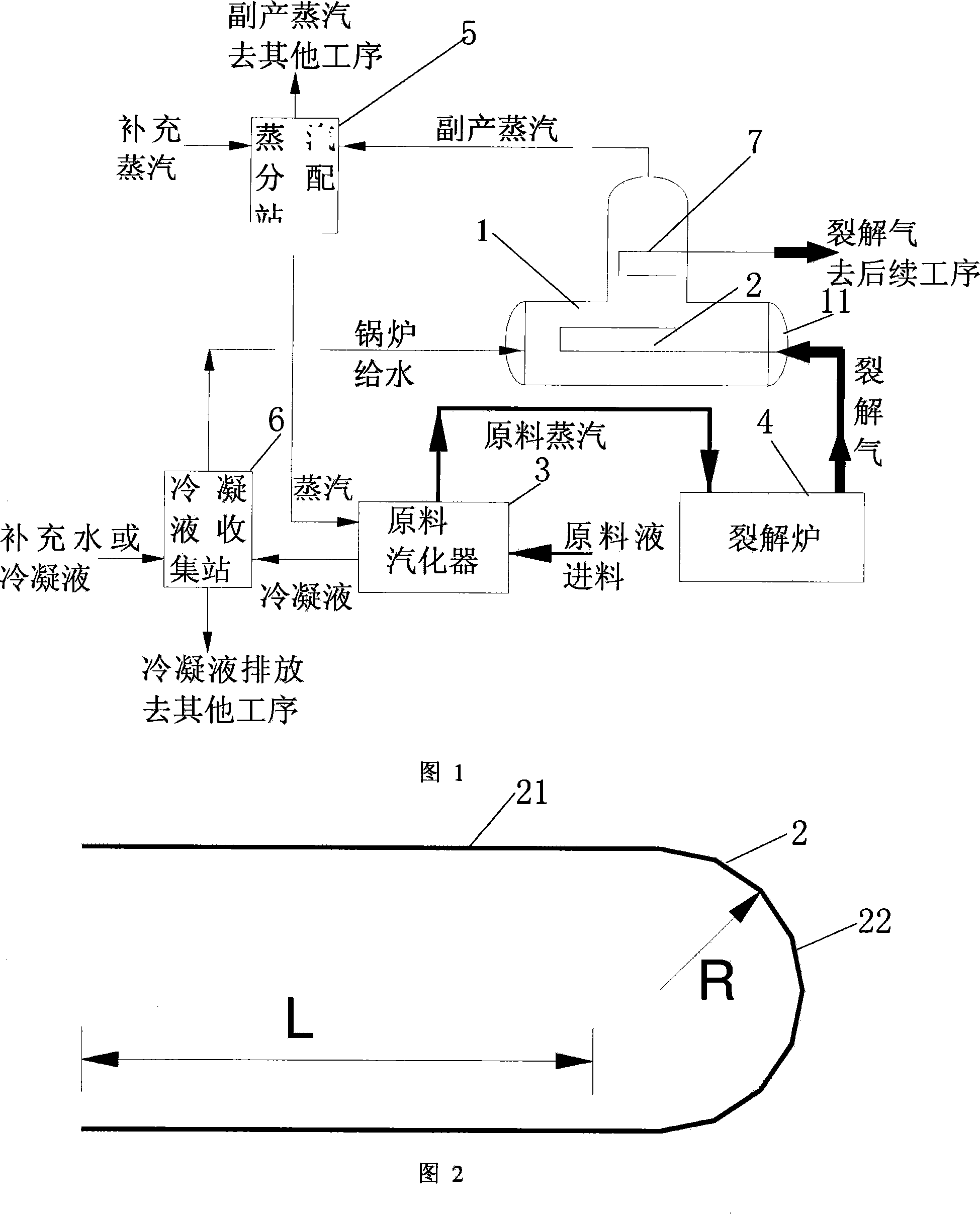 Cracking gas heat comprehensive utilization method and exhaust heat boiler using the method