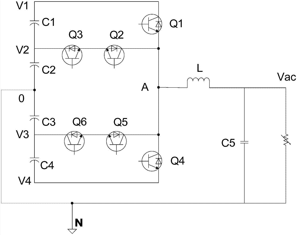 Multi-level circuit, three-phase multi-level circuit, and control method