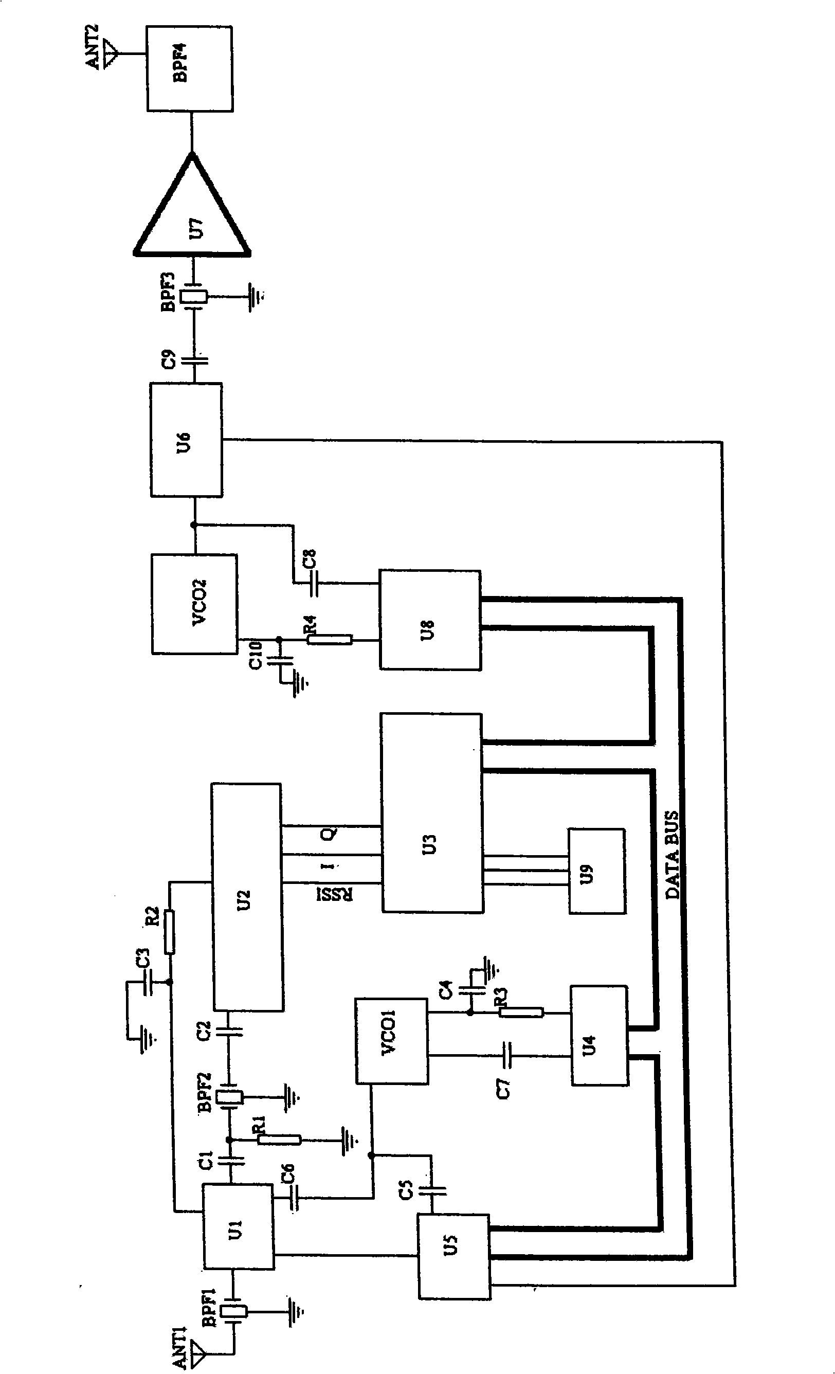 Method for shielding signals of mobile phone and portable wireless instrument for emitting multitone jamming