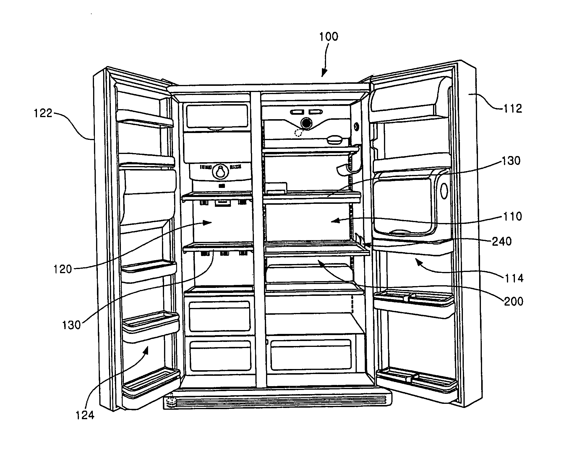 Refrigerator with height adjustable shelf
