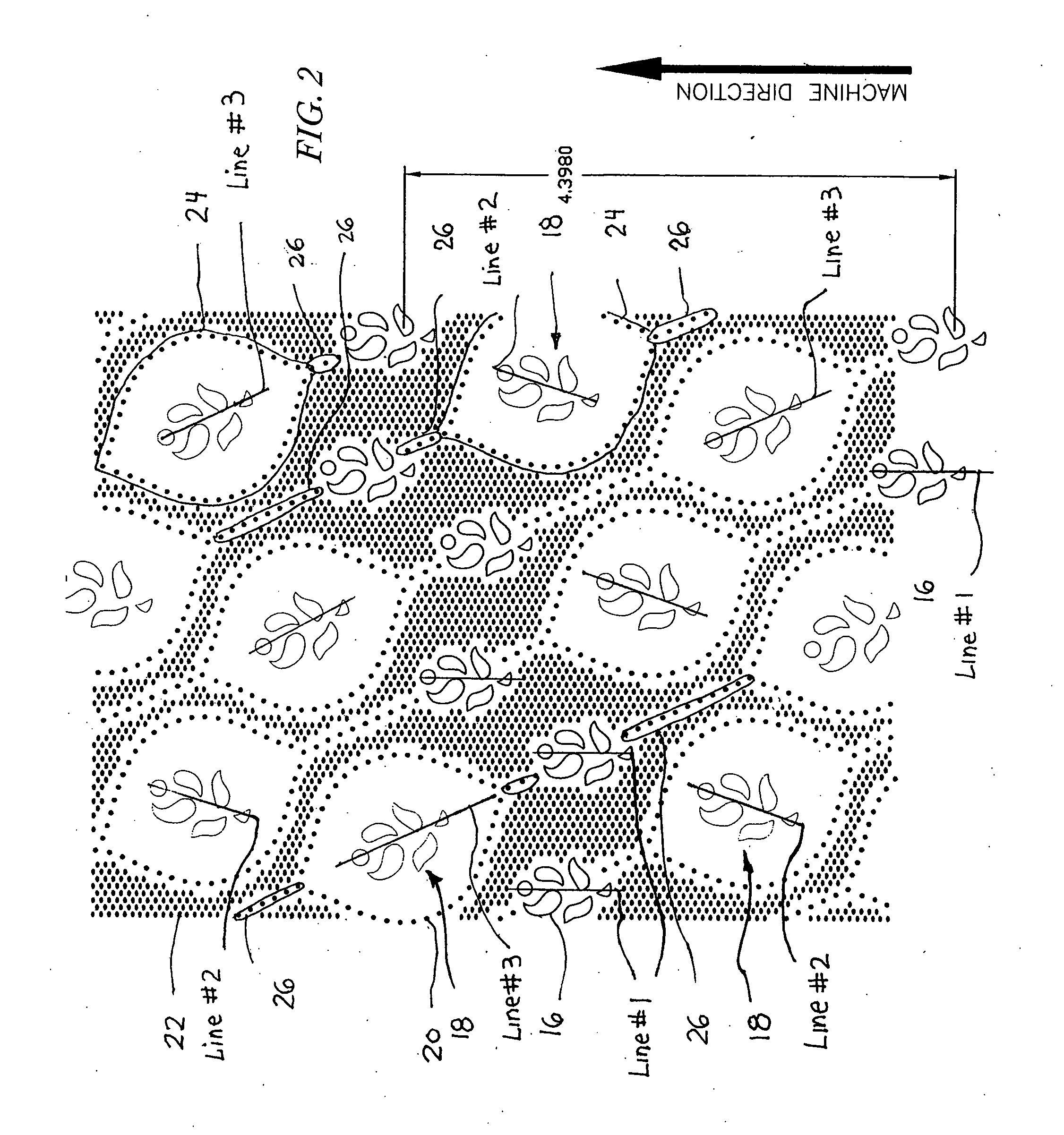 Tissue product with mixed inclination embosses