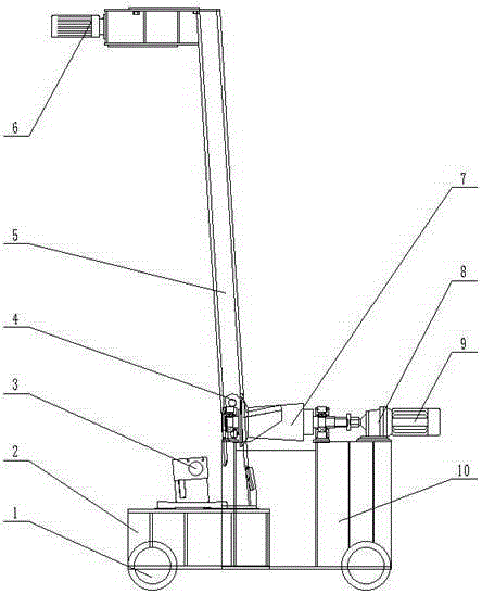 Height-adjustable automatic high-pressure mist-spraying device used for fruit tree pollination