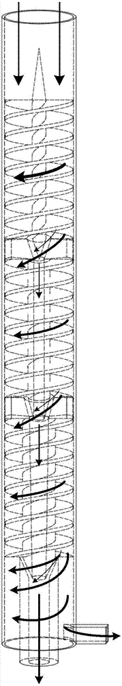 A multi-stage variable-diameter spiral oil-water separator