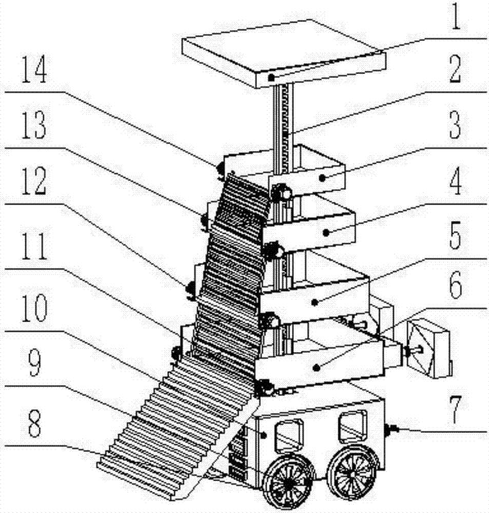 Stacking type automobile moving parking device for automobile factory