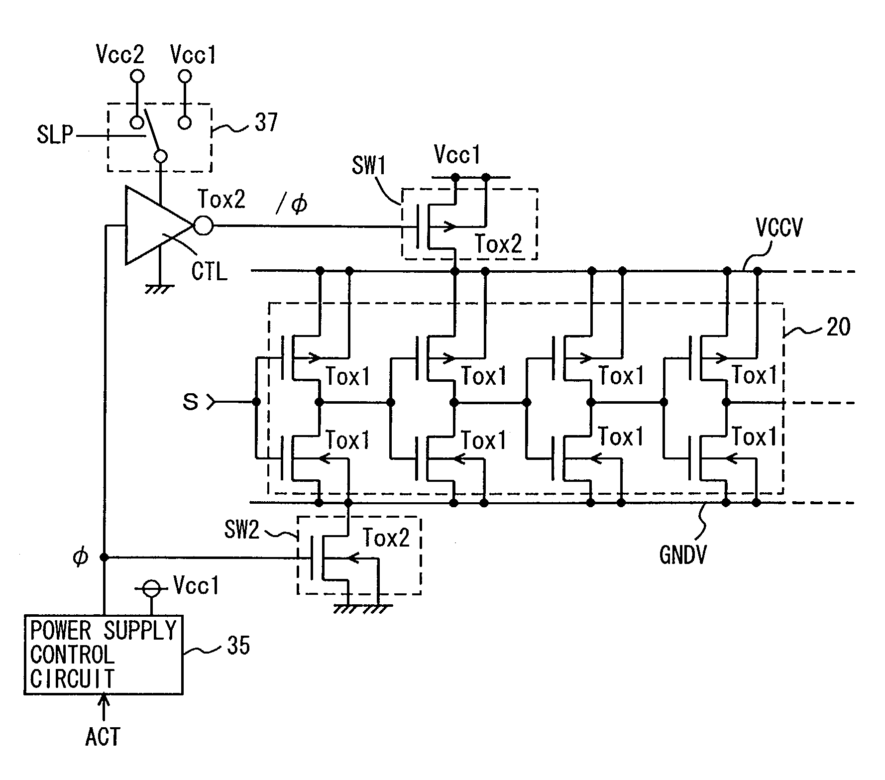 Low power consumption MIS semiconductor device