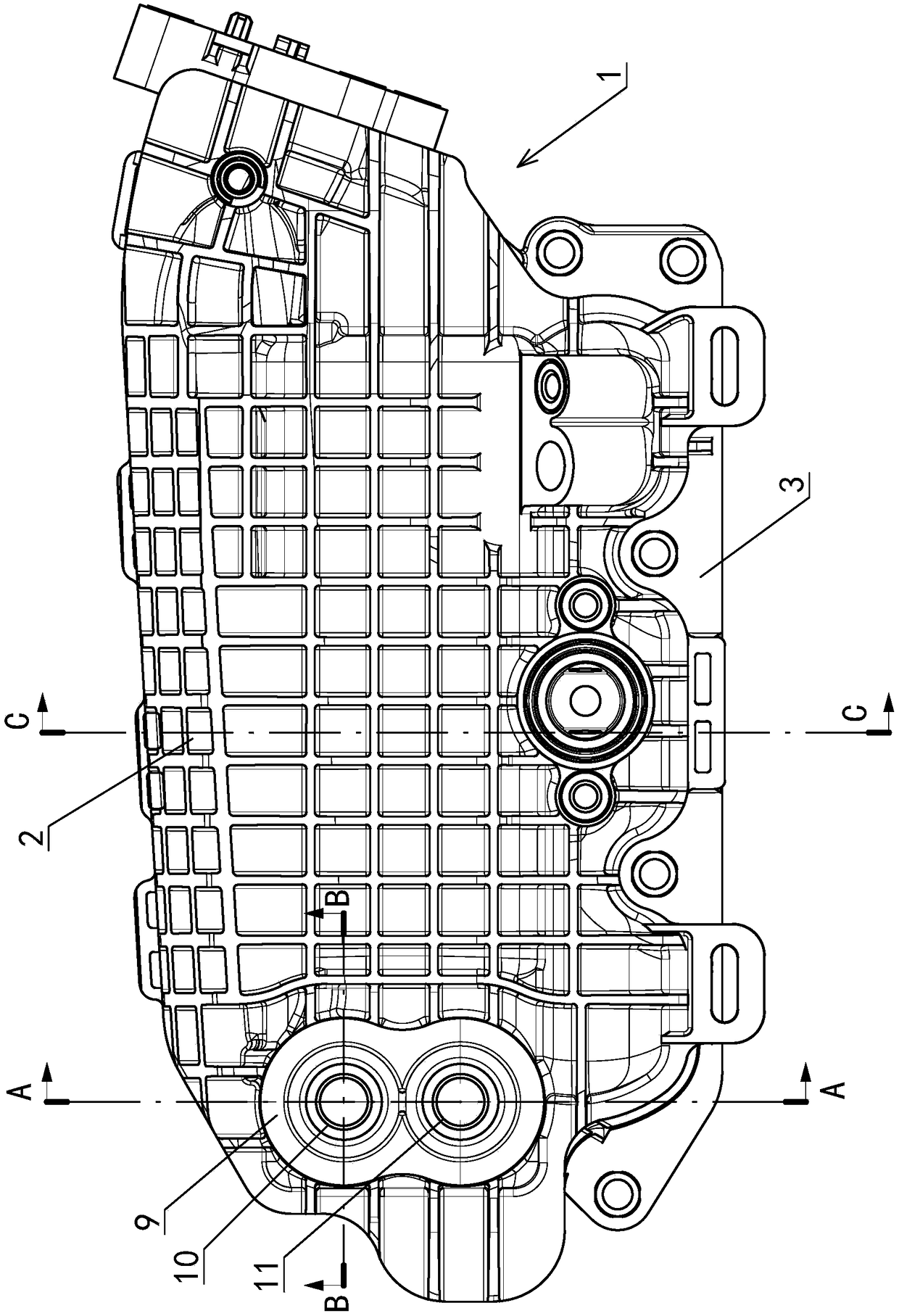 An engine intake manifold with a built-in cooler and high sealing performance