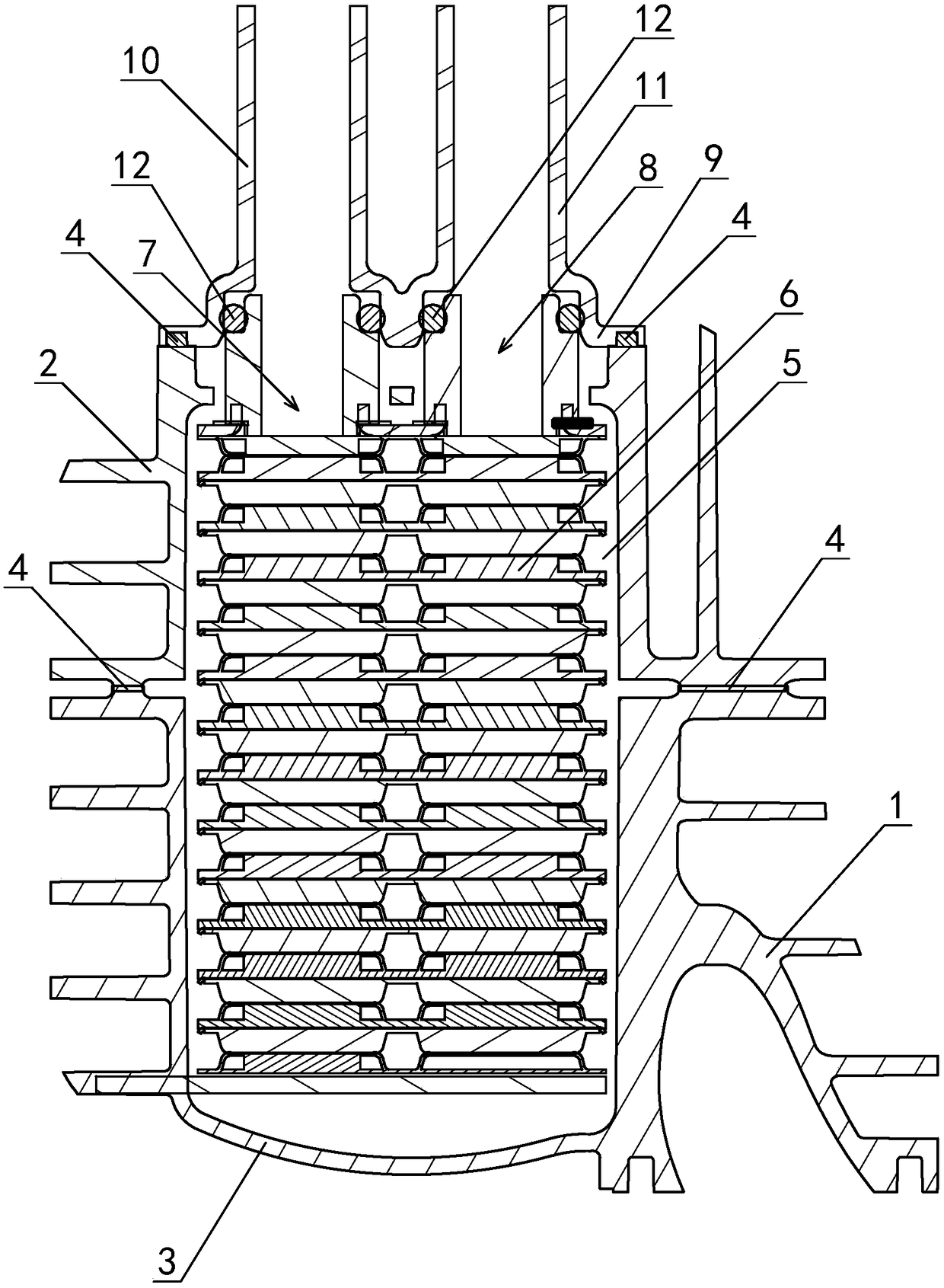 An engine intake manifold with a built-in cooler and high sealing performance