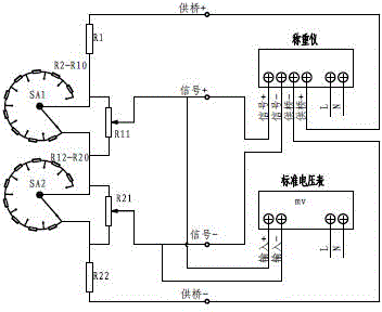 Tester of simulating weighing sensor weighing precision