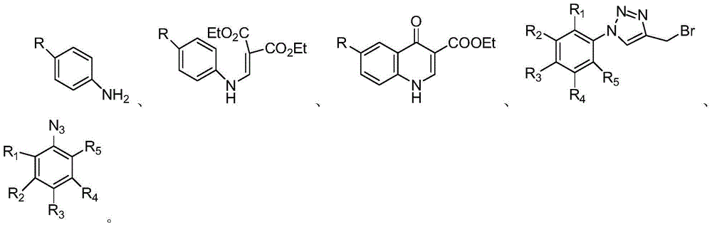 6-substituted-1-((1-substituted phenyl-1,2,3-triazole-4-yl)methyl)-4-carbonylquinoline-3-carboxylic acid or pharmaceutical salt, preparation and application