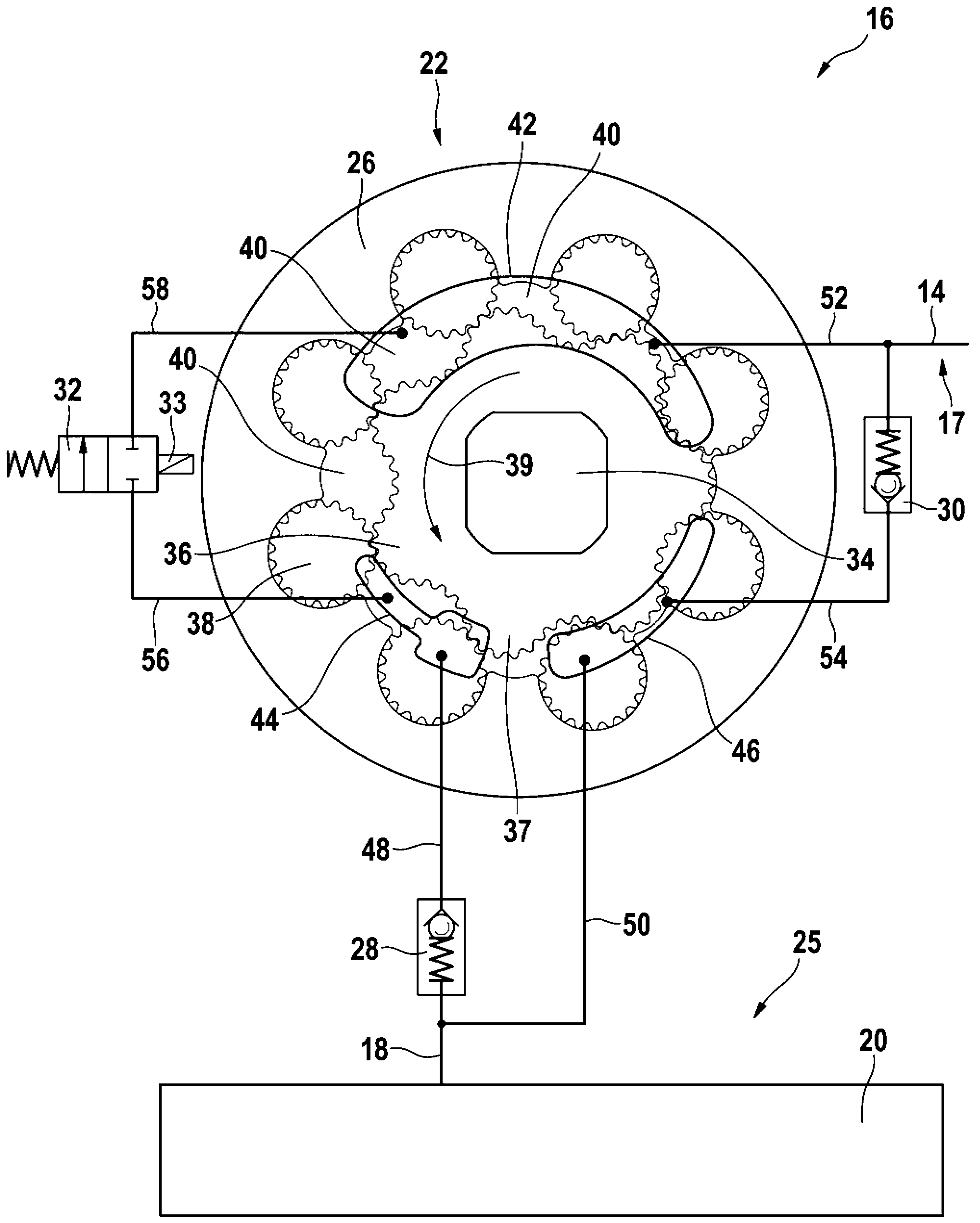Fuel delivery system of an internal combustion engine, comprising a rotary pump