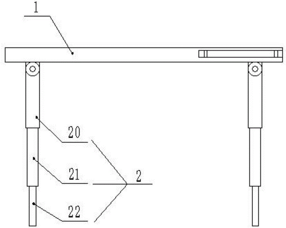 Height-adjustable notebook computer desk