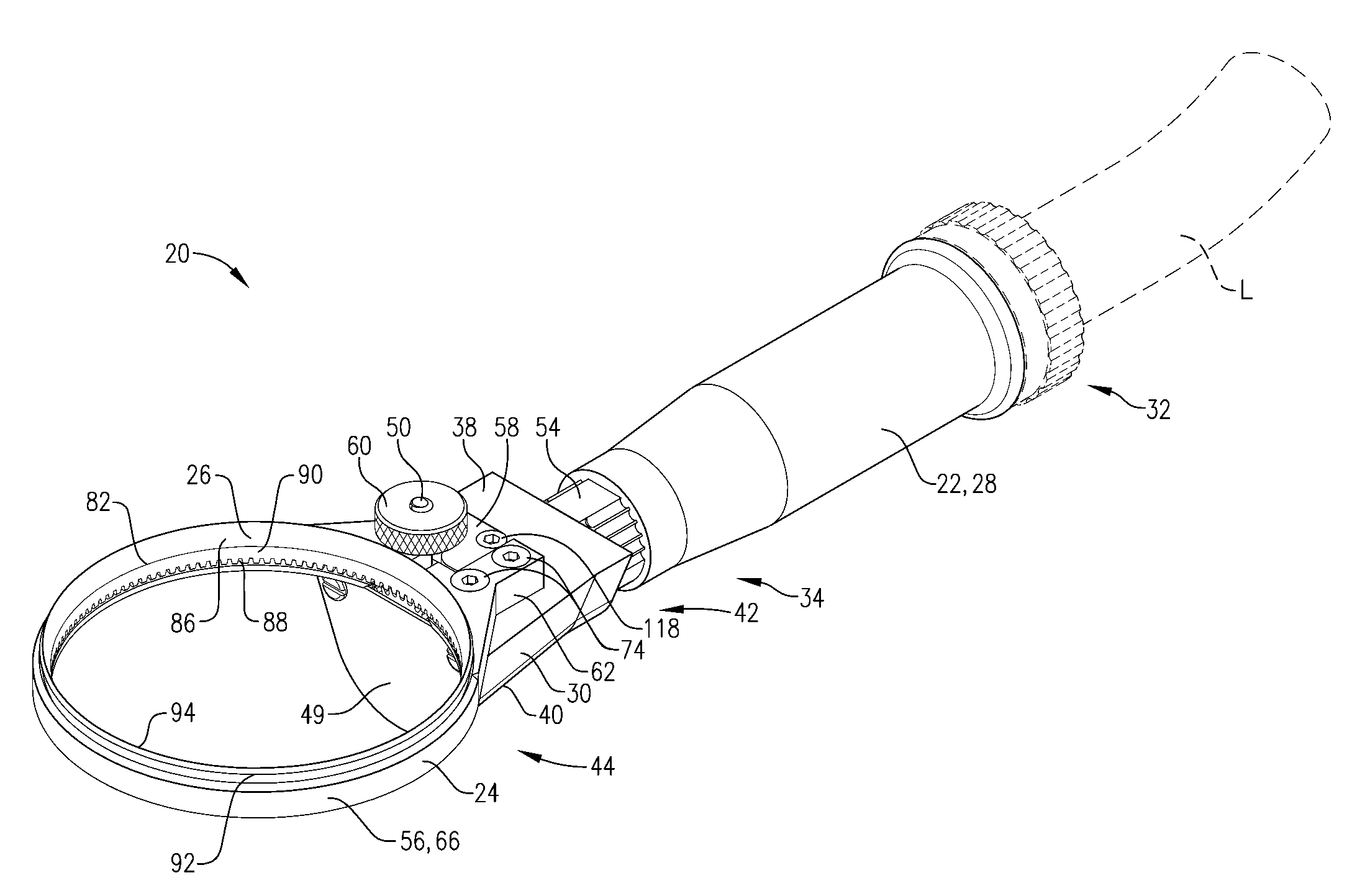 Rotary knife with mechanism for controlling blade housing