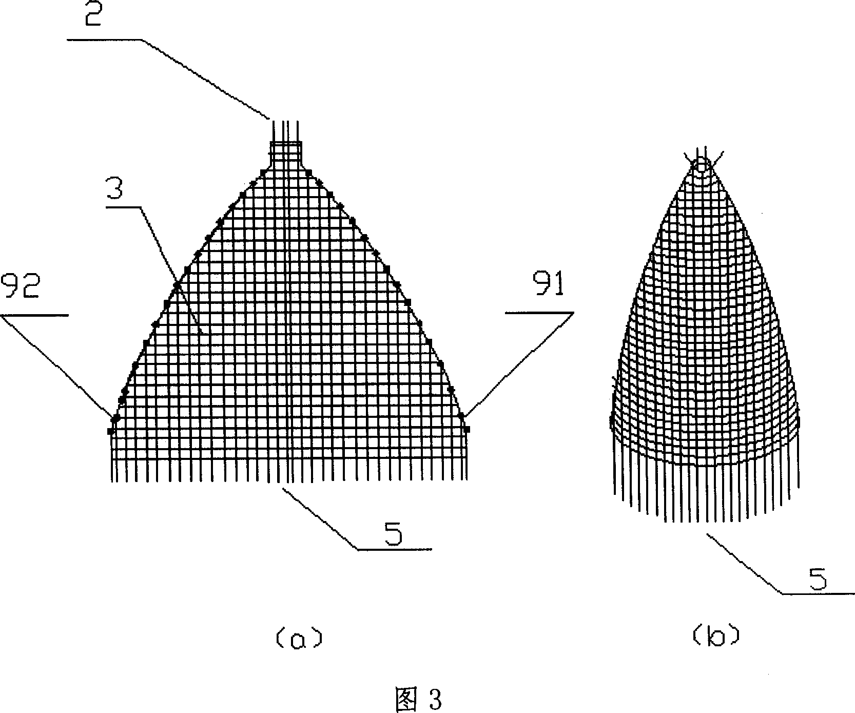 Weaving process in three-dimensional conic-casing loom and its product