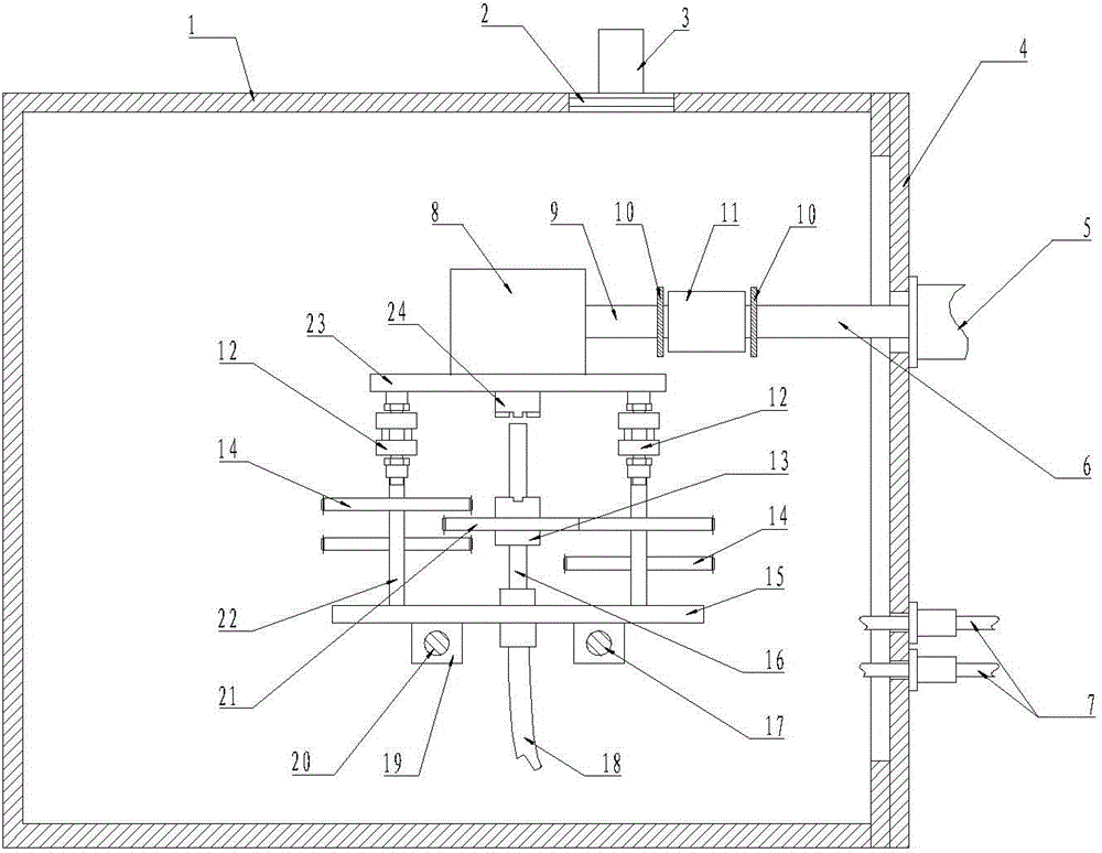 Torsion experiment test device in thermal vacuum environment