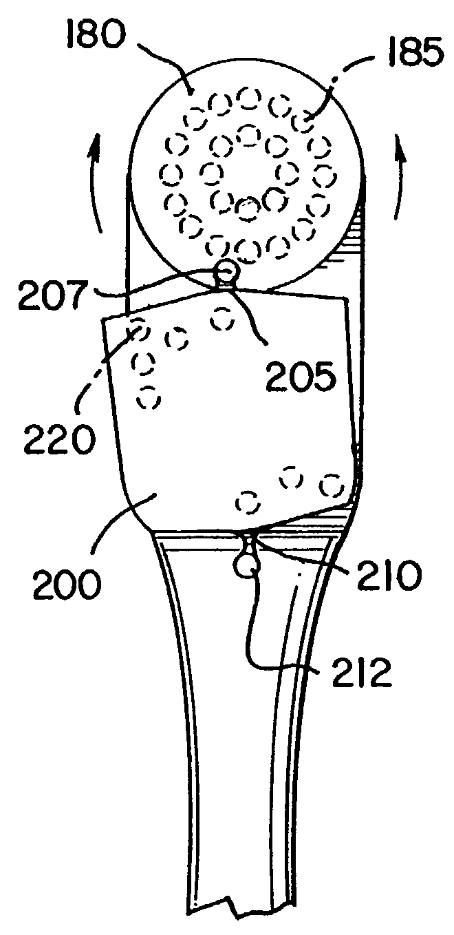 Toothbrush with sectorial motion