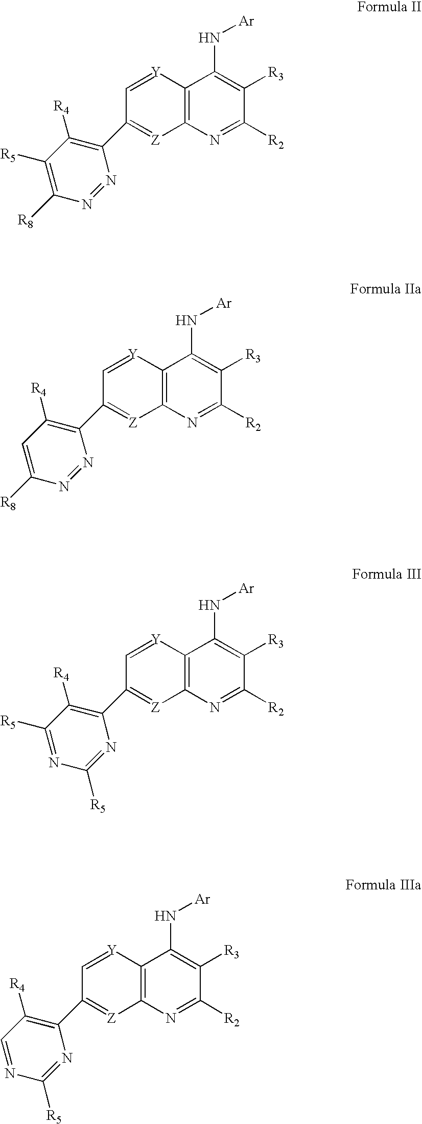 Substituted Pyridazinyl- and Pyrimidinyl-Quinolin-4-Ylamine Analogues