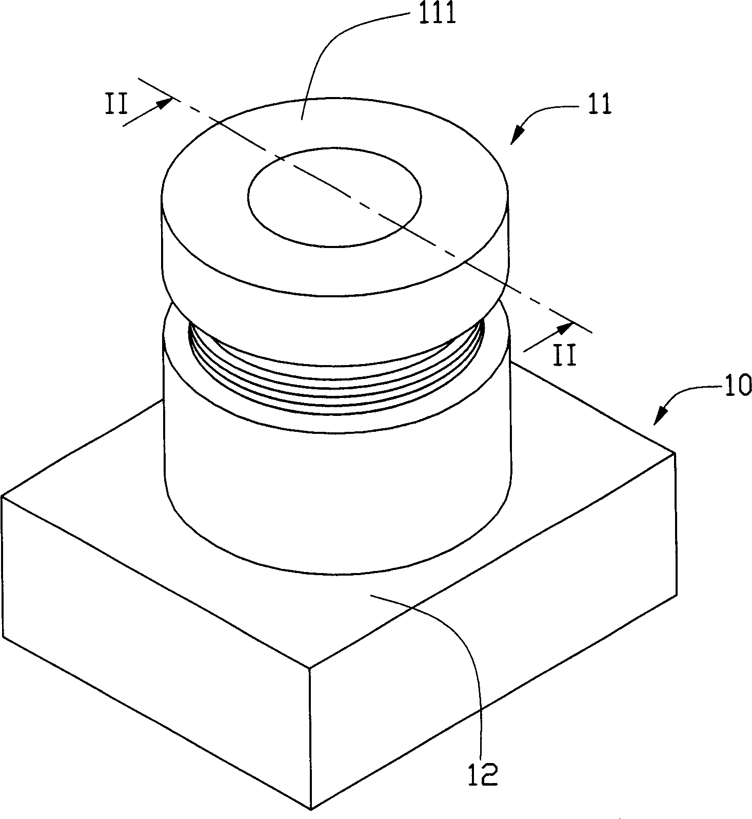 Lens module fixing arrangement and method