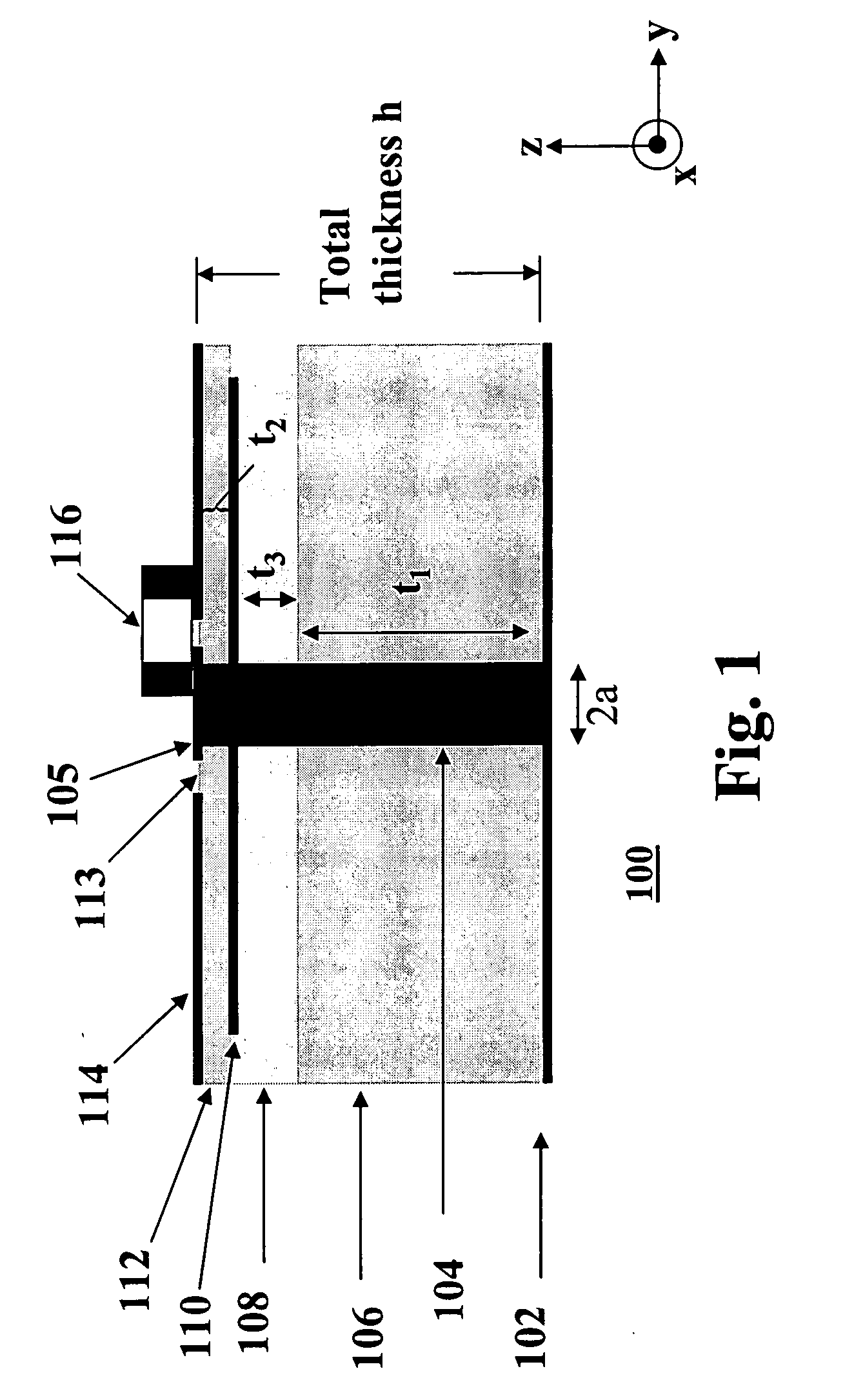 Circuit and method for broadband switching noise suppression in multilayer printed circuit boards using localized lattice structures