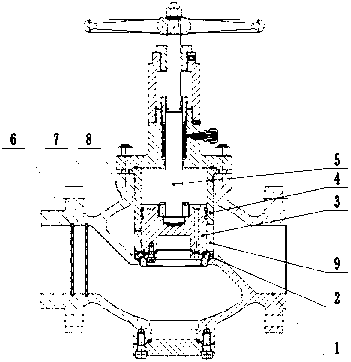 Mute throttling stop emptying valve