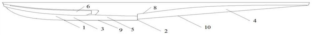 Large-length-width-ratio hull of amphibious aircraft