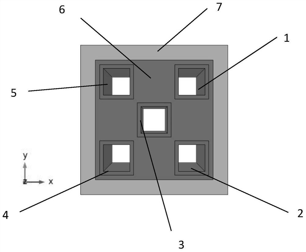 A low-bandgap five-hole seismic metastructure