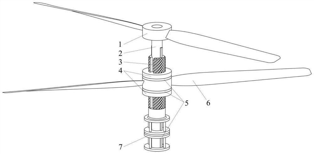 Coaxial homodromous propeller with variable phase difference